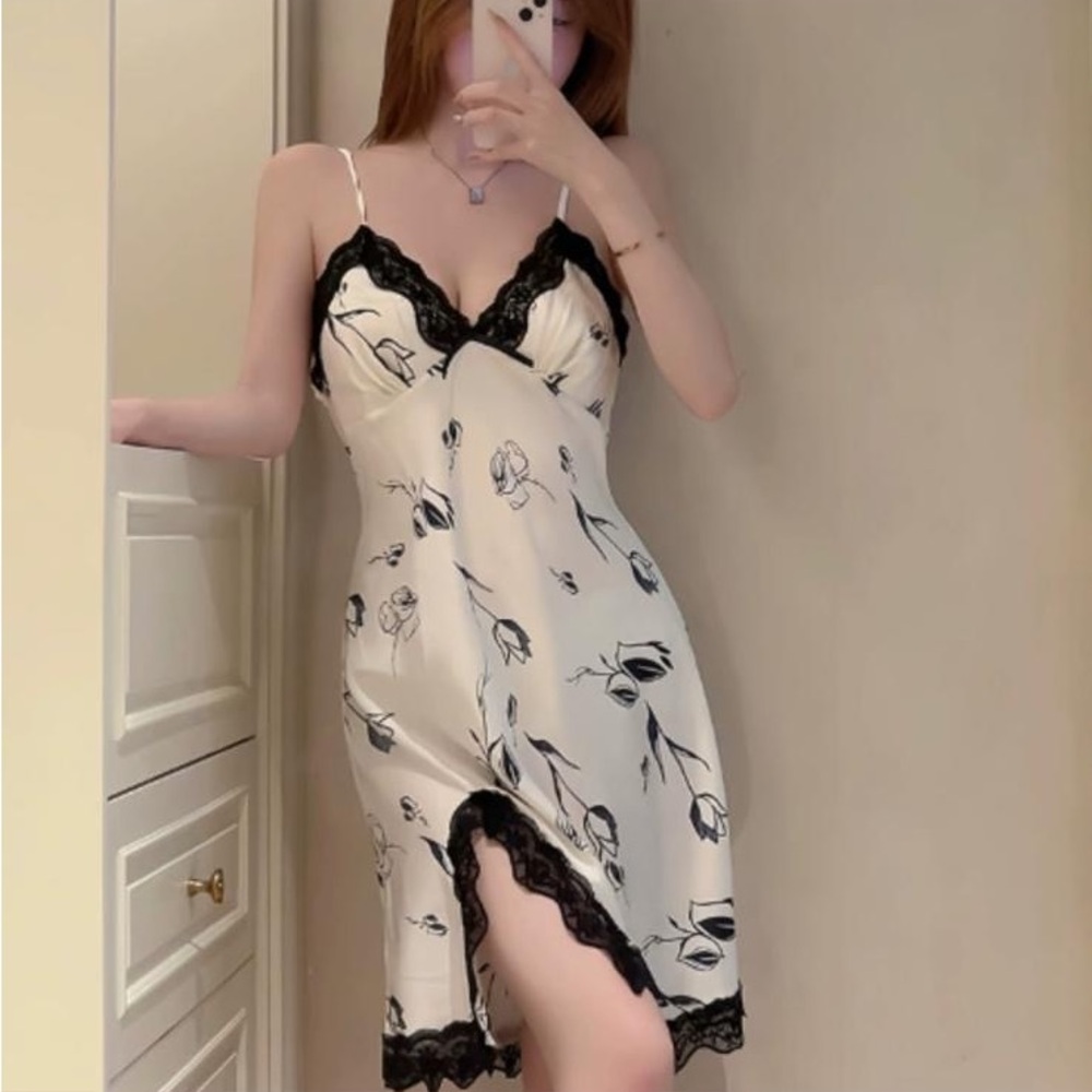 Floral Satin Lace Nightgown | Elegant Women’s Lingerie